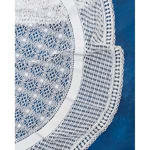 Mantel de Algodón con Encaje Fiammetta, Diseño Estampado Jacquard a Rayas, Sin Arrugas, Ajustable, 0g, Ideal para Hoteles y Bodas - Product Image 4