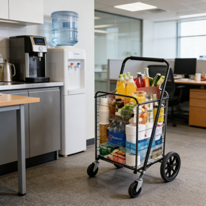 Chariot à main multi-usages robuste 40x21x24.4, chariot de courses pliable, design en maille, cadre en acier, fabrication en PU, en stock dans l'entrepôt américain - Product Image 5