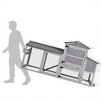 Poulailler mobile 80 pouces poulailler extérieur en bois cage à volaille avec roues nichoir course