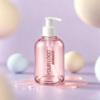 Bouteilles à pompe en plastique transparent, emballage cosmétique, conteneur pour lotion, shampoing, soins de la peau, logo personnalisé