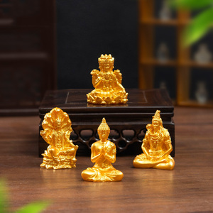 卸売DIY禅祭壇装飾ミニ樹脂製仏像シヴァ・ブラフマ・ヴィシュヌ像樹脂工芸品置物、家庭寺院用スピリチュアルギフト - Product Image 1