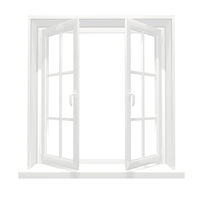 Version améliorée, design moderne, fenêtre à battant en aluminium à cadre fin et étroit, style simple, ouverture à bascule avec moustiquaire pour usage domestique