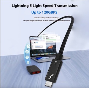 Câble en silicone Thunderbolt 5 80 Gbps 240 W ultra flexible OD3.8 USB C pour la charge et le transfert de données, logo personnalisé disponible - Product Image 4