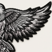 Patch brodé thermocollant ou à coudre avec support Velcro, vente en gros pour vêtements, vestes et gilets