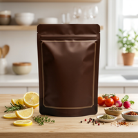 Sachet alimentaire premium en plastique dépoli, refermable avec fermeture éclair et encoche de déchirement, qualité alimentaire, pour échantillons de café, thé, cadeaux et emballage de petites séries