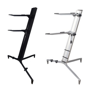 Support de clavier à <span class=keywords><strong>2</strong></span> niveaux en aluminium <span class=keywords><strong>pour</strong></span> colonne portable de studio professionnel <span class=keywords><strong>pour</strong></span> piano à clavier - Product Image 1