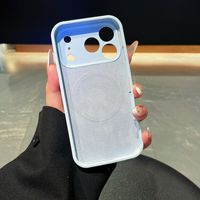 Étui de protection intégral en silicone liquide magnétique bicolore avec finition mate unie