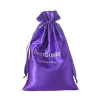 Sacs d'emballage en satin à cordon coulissant pour perruques, personnalisables avec logo, vente en gros