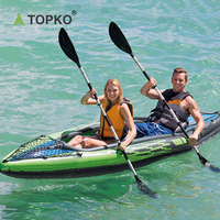 TOPKO — Kayak pliable en plastique Double de type bateau de pêche, accessoire d'extérieur