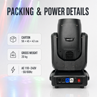 Projecteur à tête mobile Sharpy Beam haute puissance 350W, 16 canaux, double prisme 8+16, 14 couleurs, 13 gobos, RDM pour scène, événement, équipement DJ
