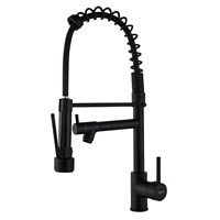Robinet de Cuisine Mitigeur à Bec Plongeant Pliable et Orientable en Acier Inoxydable 304 Noir Mat, Eau Chaude et Froide, Monocommande