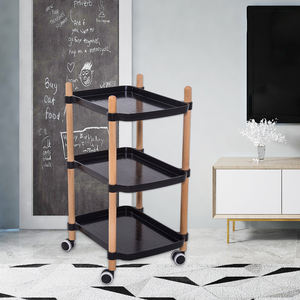 Foldable 손 강요 롤러 선반 4 바퀴 트롤리 부엌 트롤리 호화스러운 필수품 선반 책꽂이 - Product Image 1