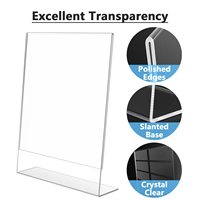 Support de menu de table A4 A5 A6 / taille personnalisée, présentoir transparent en forme de L, support de signalisation incliné en plastique acrylique 8,5 x 11