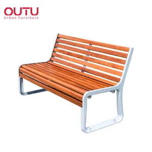 Benches Outdoor Garden Street Metal Aluminum Long Bench Public Modern Outdoor Seating Patio Wooden Park Garden Bench