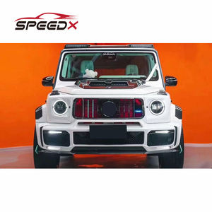 Para <span class=keywords><strong>Mercedes</strong></span> Benz W464 <span class=keywords><strong>G63</strong></span> G500 actualización G900 estilo <span class=keywords><strong>Brabus</strong></span> Kit de carrocería de carbono labio delantero difusor trasero rejilla guardabarros Flare Spoiler - Product Image 3
