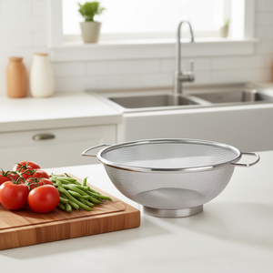 MetalTex Stand Screen Stainless Steel Mesh <b>Colander</b> Kitchen <b>Strainer</b> 10 Inch - Product Image 3