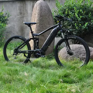 Bafang 27.5 polegadas m400 48v 350w mid drive, suspensão completa e bicicleta elétrica