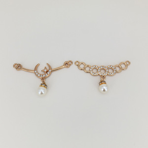 Accesorios de Ropa con Perlas y Cristales Estilo Medio Oriente, Decoraciones de Boda Chapadas en Oro - Product Image 1