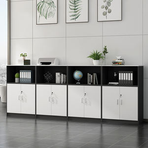 Organisateur de poste de travail contemporain meubles armoires de rangement de bureau 5 portes verrouillables classeur en bois bibliothèque avec serrure - Product Image 5