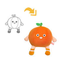 Peluche personnalisée orange, jouet en forme de fruit avec visage, design personnalisé à partir de votre propre image, pour cadeau d'anniversaire pour enfants