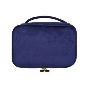Bolsa de Maquillaje de Terciopelo de Gran Capacidad, Caja de Almacenamiento de Artículos de Aseo Portátil Multifuncional para Viaje, Caja de Almacenamiento de Terciopelo - Product Image 1