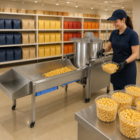 Machine à Popcorn au Gaz 32oz GPL avec Chariot pour la Vente Ambulante de Popcorn en Extérieur