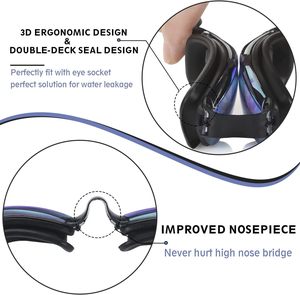<span class=keywords><strong>Occhialini</strong></span> da nuoto professionali neri <span class=keywords><strong>con</strong></span> Casse Anti nebbia in Silicone di alta qualità per adulti - Product Image 5