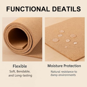 แผ่นไม้ก๊อกหนา 1 มม.-15 มม. ความหนาแน่นสูงจาก LEECORK ขายส่ง แผ่นไม้ก๊อกธรรมชาติ กระเบื้องไม้ก๊อก แผ่นไม้ก๊อกม้วนแบบเป็นมิตรกับสิ่งแวดล้อมสำหรับผนัง - Product Image 3