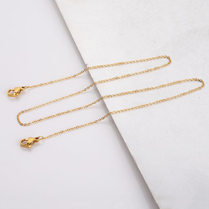 Collier chaîne en or rose de longueur personnalisée, chaîne à maillons en acier inoxydable pour lunettes - Product Image 4