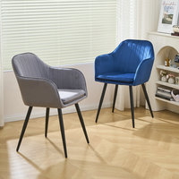 Chaise sans accoudoirs en tissu avec dossier, rembourrée en mousse haute élasticité, idéale pour café, chambre ou comme tabouret de coiffeuse