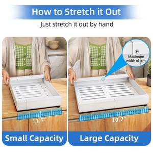 引き出し式キャビネットオーガナイザー 拡張可能な頑丈なスライドアウトキャビネット引き出し キッチンキャビネット整理 - Product Image 4