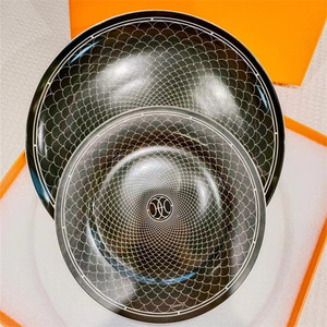 Bonne qualité ensemble d'assiettes à dîner <span class=keywords><strong>2</strong></span> pièces en porcelaine noire européenne ensemble d'assiettes à vaisselle en porcelaine échelle noire classique - Product Image 6