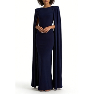 Vestido Maxi de Noche Formal para Mujer con Manga Capa, Cuello Redondo y Ajuste Ceñido - Moda - Product Image 2