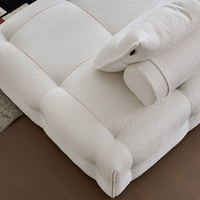 Zayshine Canapé de Salon Moderne Nordique 3 Places en Tissu Velours Blanc Crème, Ensemble Modulable à Combinaison Libre pour Villa, Designer