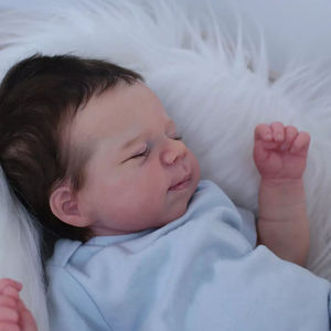 Muñeca <span class=keywords><strong>Reborn</strong></span> de Silicona Suave de 49 cm, Cuerpo de Tela, Realista al Tacto, <span class=keywords><strong>con</strong></span> Cabello, para Niñas, Juguetes para Niños - Product Image 5