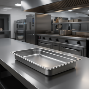 DB vente en gros paquet de 6 vapeurs anti-confiture pleine grandeur 0.8mm d'épaisseur en acier inoxydable restaurant table à vapeur casserole 2.5 pouces de profondeur pour hôtels - Product Image 2