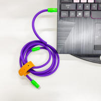 Kabel Pengisian Cepat Silikon Chubby DIY 1M 2M 3M 240W 6A USB-C ke USB-C untuk Data dan Pengisian Daya untuk Iphone 17 18 18pro