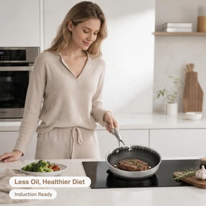 Mini Sartén Antiadherente de Acero Inoxidable SUS 316L con Diseño de Panal de Abeja, Apta <span class=keywords><strong>para</strong></span> Cocina de Inducción, Gas y Eléctrica, Apta <span class=keywords><strong>para</strong></span> Lavavajillas - Product Image 5