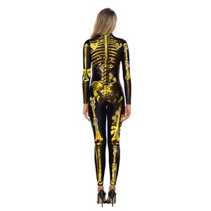 Costume de <span class=keywords><strong>squelette</strong></span> <span class=keywords><strong>humain</strong></span> pour fête d'Halloween, combinaison <span class=keywords><strong>squelette</strong></span> rose imprimée en 3D, combinaison d'horreur pour fête rave pour femmes - Product Image 3