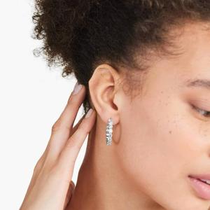 Modern 925 Sterling Silver Gold Plated Moissanite Hoop <b>Earrings</b> Premium Brilliant Sparkling Fashion <b>Fine</b> Jewelry Elegant Women - Product Image 1