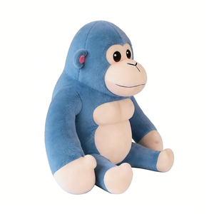 Peluche de gorila azul, peluche de gorila sentado, peluche de gorila adorable, peluche de mono suave, peluche de gorila. - Product Image 5