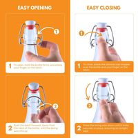 Bouteilles en verre cylindriques FastRack à ouverture pivotante/à bascule, 16 oz (500 ml), lot de 2 |   Couvercles hermétiques |   Huile d'olive réutilisable Kombucha |   Gratuit