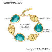 Bracelet en acier inoxydable et résine, style géométrique, unisexe, chaîne à maillons, bijoux tendance, cadeau, vente en gros