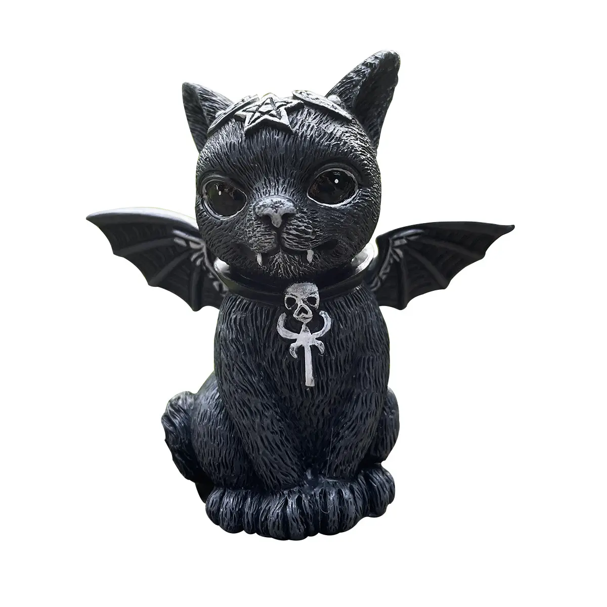 Wholesale Creative Angels Hells Cat Figurines Halloween Decorations Cat Toys Holiday Gifts Resin Crafts