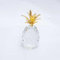 Ornement de luxe en métal ananas en cristal en gros pour la décoration intérieure au meilleur prix décoration de bureau en cristal de luxe pour le salon