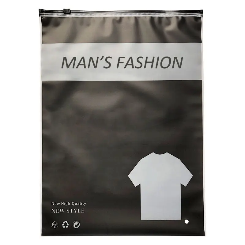 Custom Printed Wholesale Reusable Ziplock Bags T-shirt Packaging Clothing Underwear Brand Logo Reusable Ziplock Bags Pouch