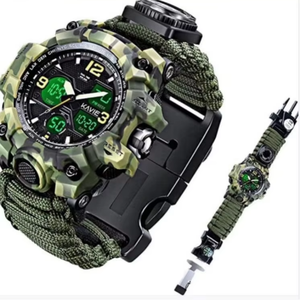 Outdoor Tactical <b>Survival</b> Multifunctional Hand Woven Paracord Compass <b>Watch</b> - Product Image 3
