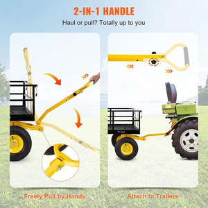 Nhiệm vụ nặng nề 4-bánh xe lưới thép nền tảng sân vườn giỏ hàng ngoài trời tiện ích towable công cụ xe đẩy có thể tháo rời bên vườn giỏ hàng - Product Image 6