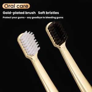 2025 nuevo cepillo de dientes de cerdas suaves chapado en oro de gama alta embalaje independiente Material PP uso doméstico para adultos limpieza conveniente OEM - Product Image 3