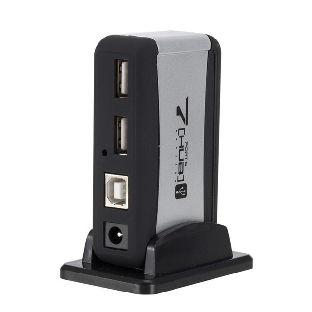 7 Port USB 2.0 Hub with Power Supply Adapter for PC & Laptop Accessories for Mac in Stock!